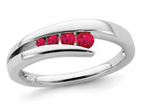 1/5 Carat (ctw) Natural Ruby Ring in 14K White Gold